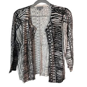 Joseph A. Women size large black and white button down sweater